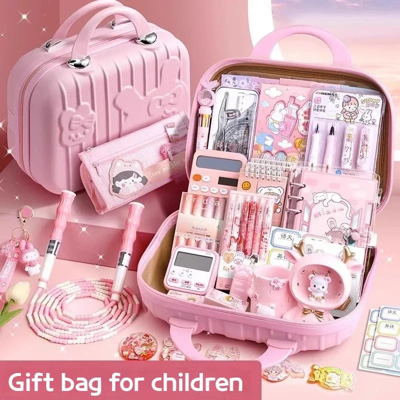 Elementary School Stationery Set Gift Box Children's Christmas Gift Big Gift Bag Cute Girl Creative Learning Stationery Supplies