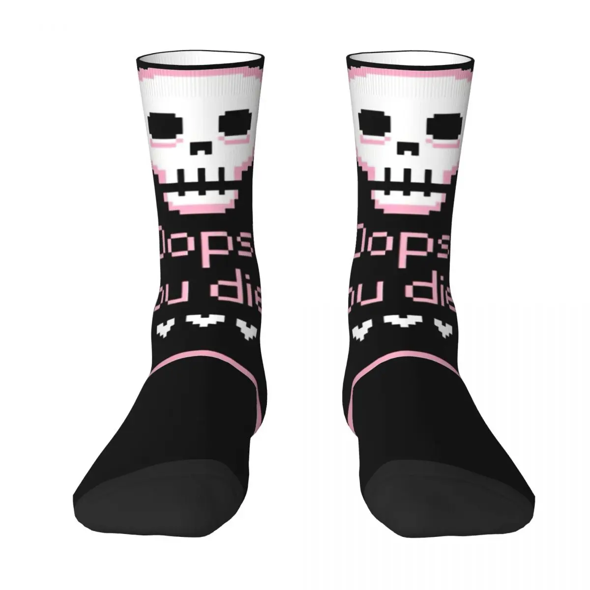 You Died Socks Autumn Goth Oops Stockings Funny Unisex Men Soft Breathable Socks Printed Outdoor Anti Skid Socks