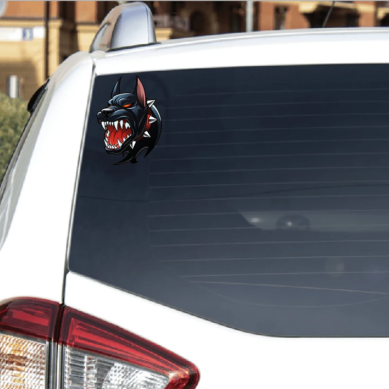RuleMylife Hell Dog Head Creativity Motorcycle Car Stickers Decal Anime Cute Car Accessories Decoration Pegatinas Para Coche