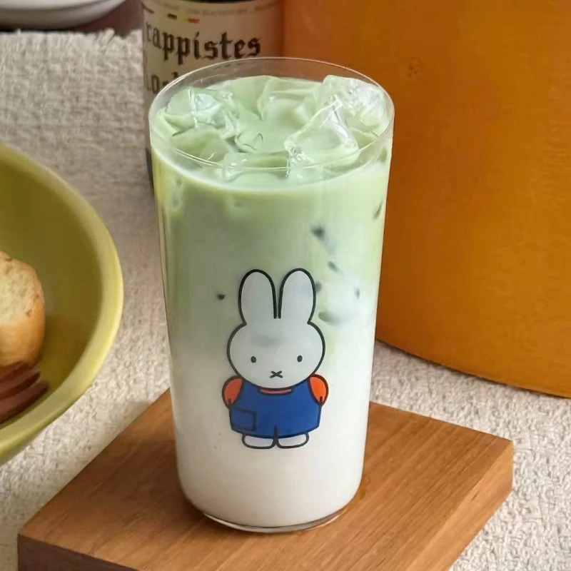 Cartoon Kawaii Miffy Ultrathin Classical Glass Transparent Printing Straight Body High-temperature Resistance Easy To Clean New