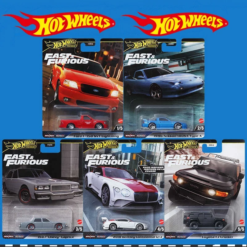 New Hot Wheels Fast And Furious Series Car Model Alloy 1/64 Ford F150 Nissan 180 1987car Model Continental Gt3 Car Model Boy Toy