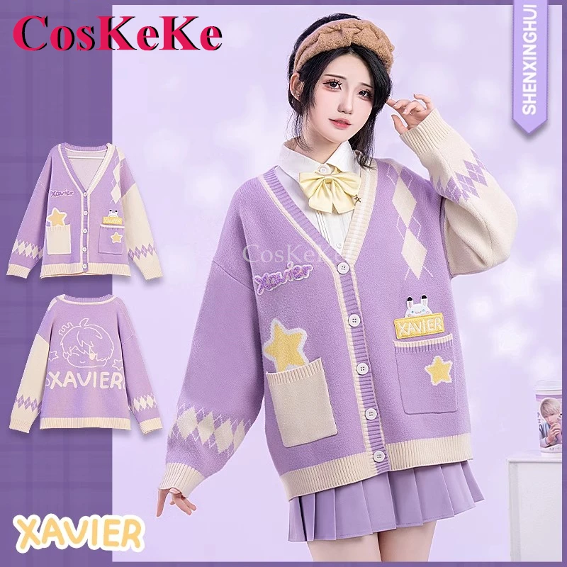 CosKeKe Xavier Cosplay Game Love And Deepspace Costume Derivative Product Fashion Lovely Sweet Sweater Coat Daily Outfit S-L New