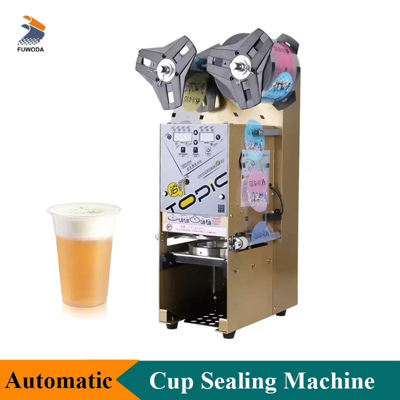 Professional Cup Sealing Film Equipment Bubble Tea Soybean Milk Cups Sealing Machine for Paper Plastic Cup