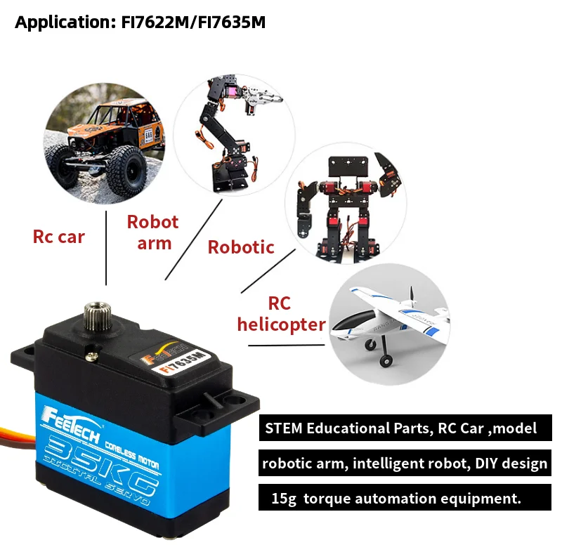고전압 토크 DS3235MG 풀 메탈 기어 RC 서보 장수명 알루미늄 케이스 35kg 서보 모터 (낚시 드론 UAV FI7635M 용)