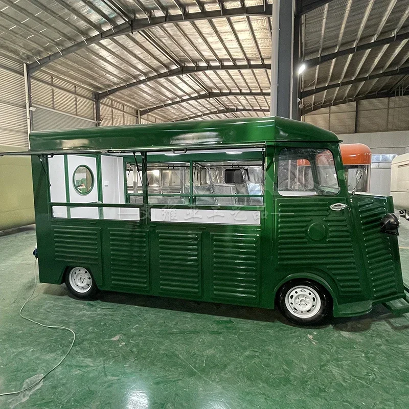 Retro mobile dining car Multifunctional commercial street Mobile food sales car Coffee truck