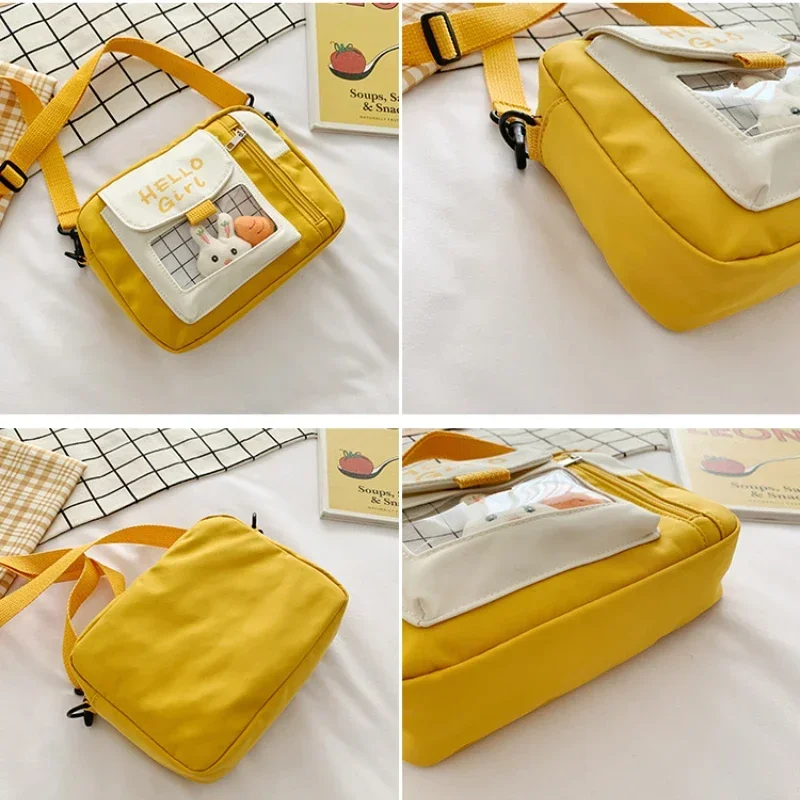 Crossbody Female 2023 New Cute Girl Canvas Student Korean Version One-shoulder Small Square Bag Multifunctional All-match Cross