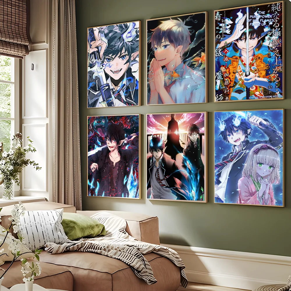 

Blue Exorcist Classic Vintage Posters Waterproof Paper Sticker Coffee House Bar Home Decor