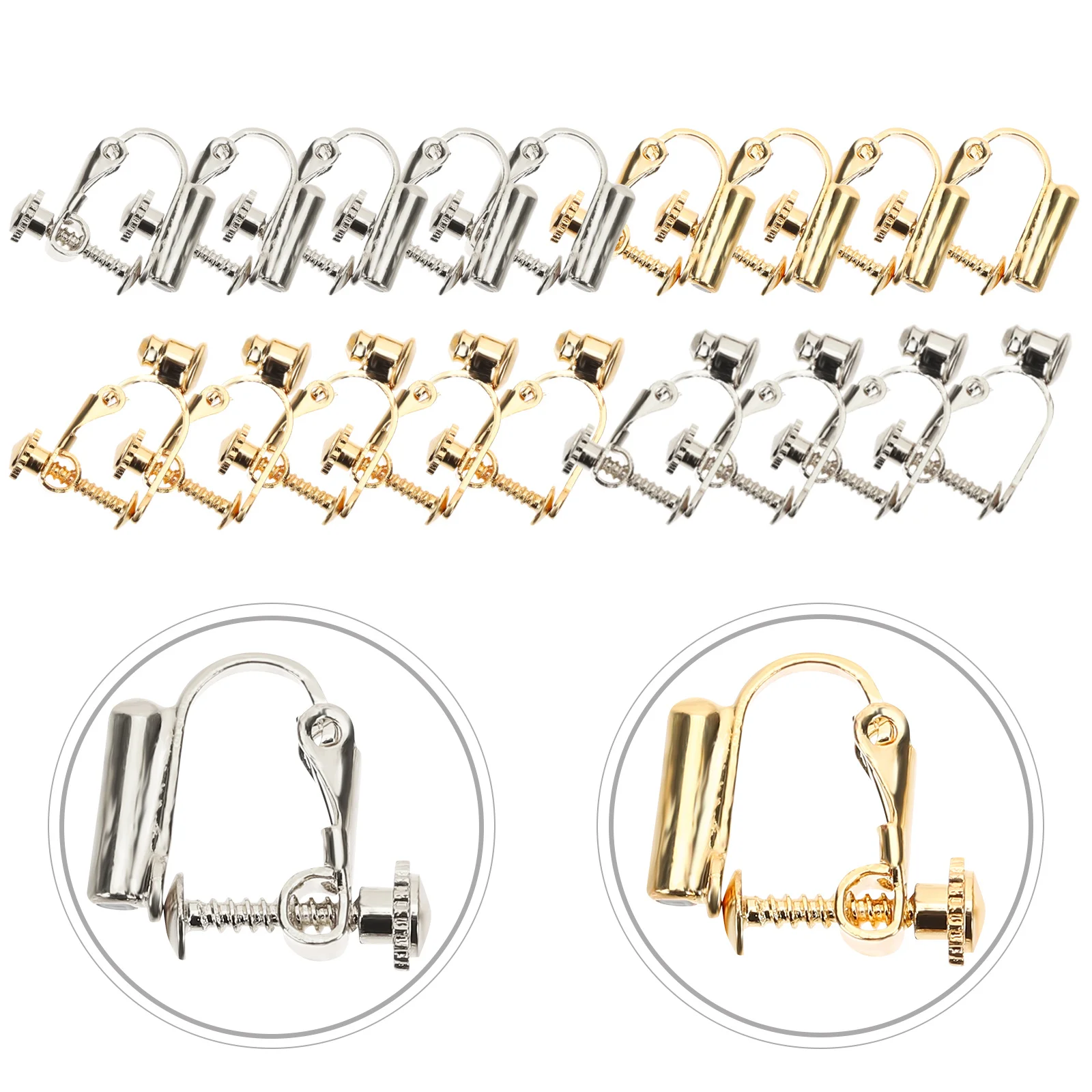 

12Pairs Earring Converter Clip on Non Pierced Ear Clips Metal DIY Earring Making Kit Convert Pierced to Clip Style