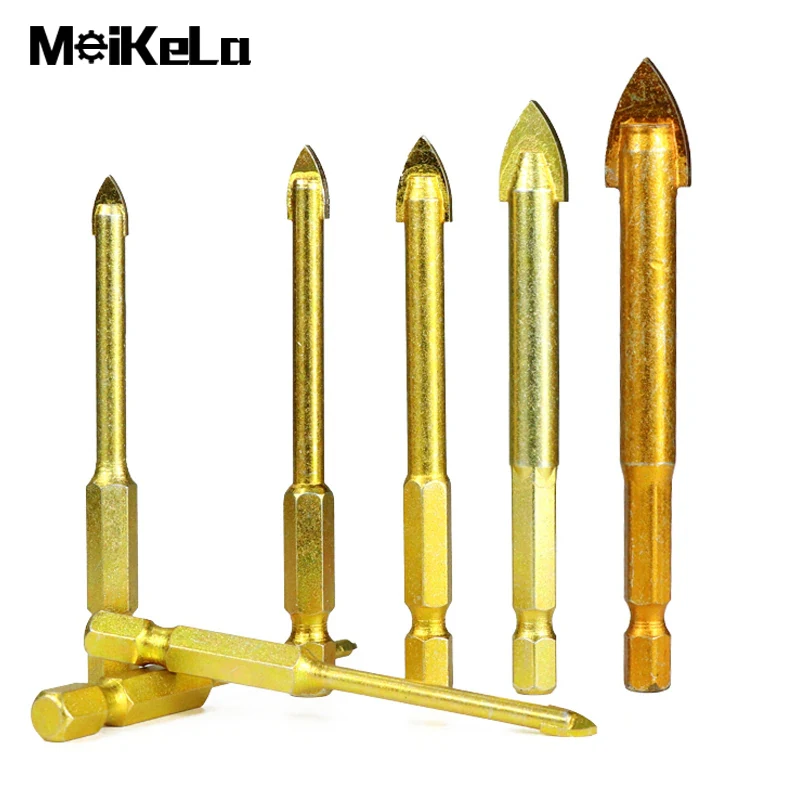 

3-12mm Glass Drill Bit Set 1/4'' Hex Shank Tungsten Carbide TCT Glass Drill Bits Set Titanium Coated Wall/Glass Hole Drill