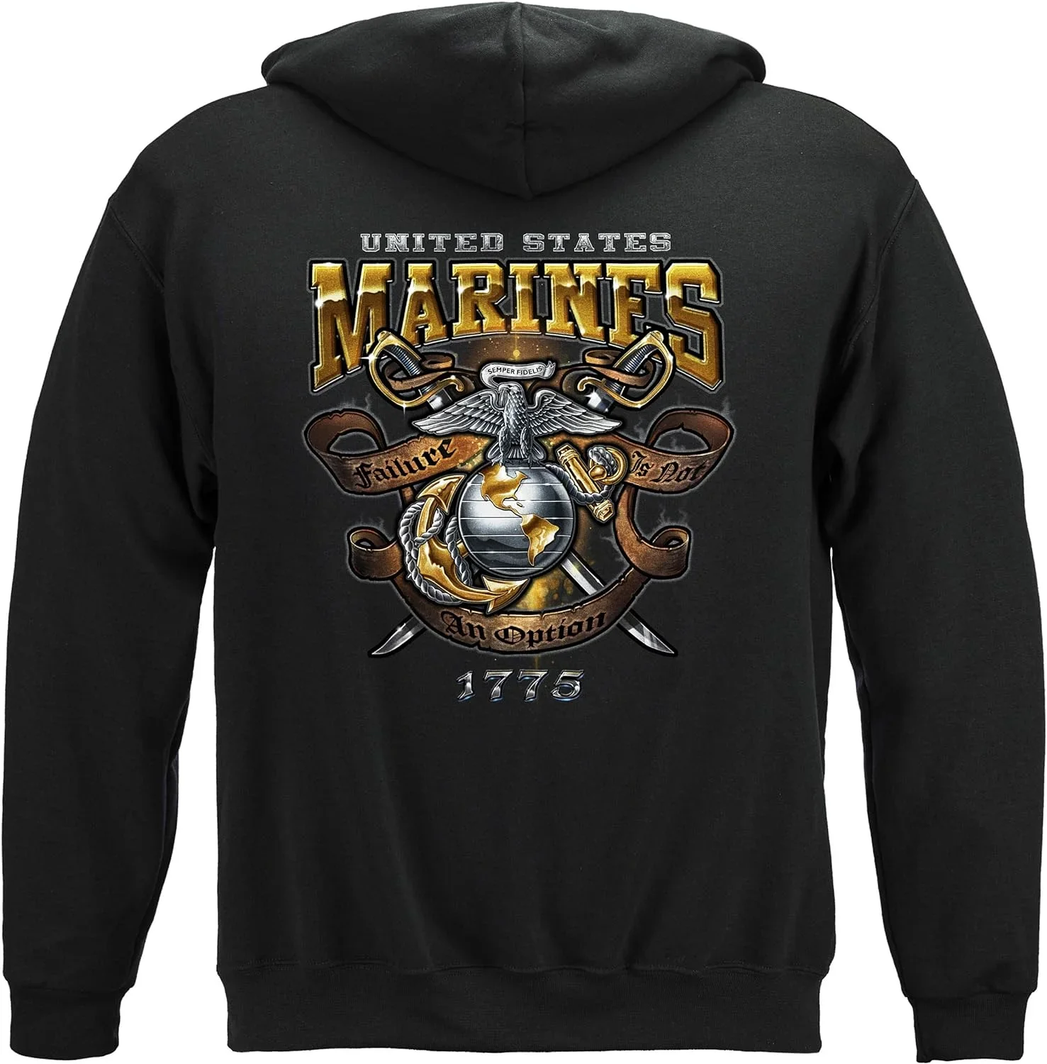 Failure Is Not An Option - US Marine Corps Pullover Hoodie New 100% Cotton Comfortable Casual Mens Sweatshirt Fashion Streetwear