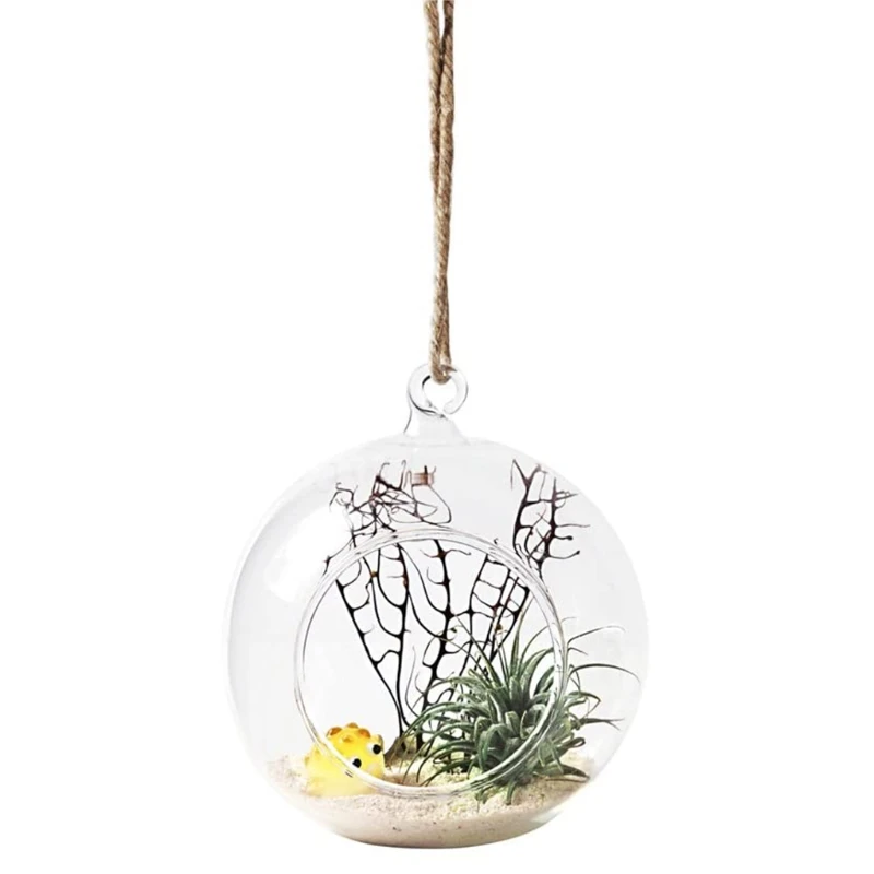 Hanging Glass Terrarium Tea Light Holder Succulents Vase Hanger for Home Wedding Party Indoor Outdoor Dropship