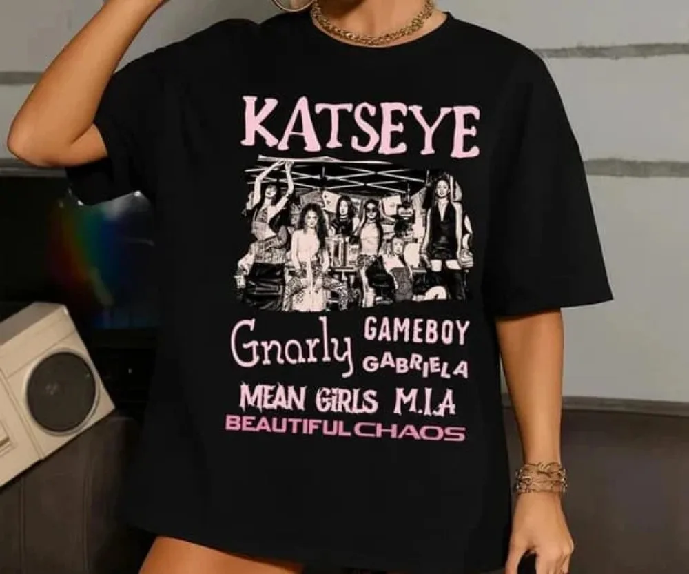 KATSEYE Kpop Girl Group Vintage 90er Bootleg T-Shirt mit 6-Mitglieder-Grafikdruck, Unisex, Casual Fashion, Harajuku, Kawaii, Y2K Kleidung – Detail 7