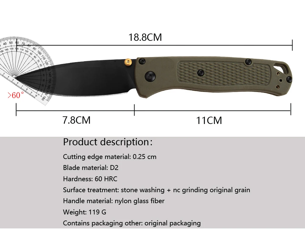 Classic Bm535 folding knife CNC high hardness sharp BM-535 outdoor camping folding portable knife - view 5