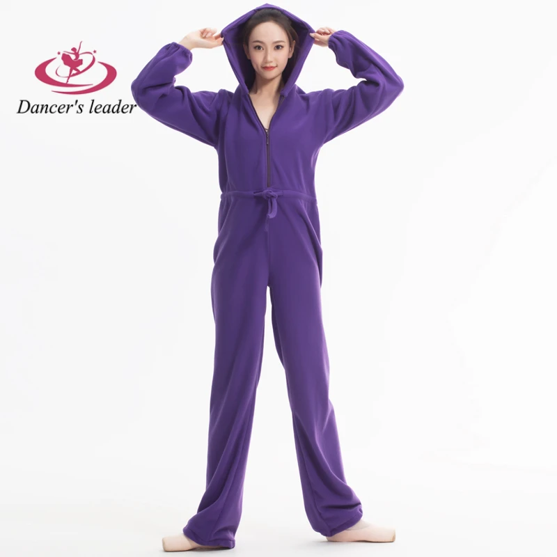 Ballet Latin All-around Dance Suit Winter Warm Velvet Conjoined Sports Suit Fleece Practice Suit Warm-up Training Suit