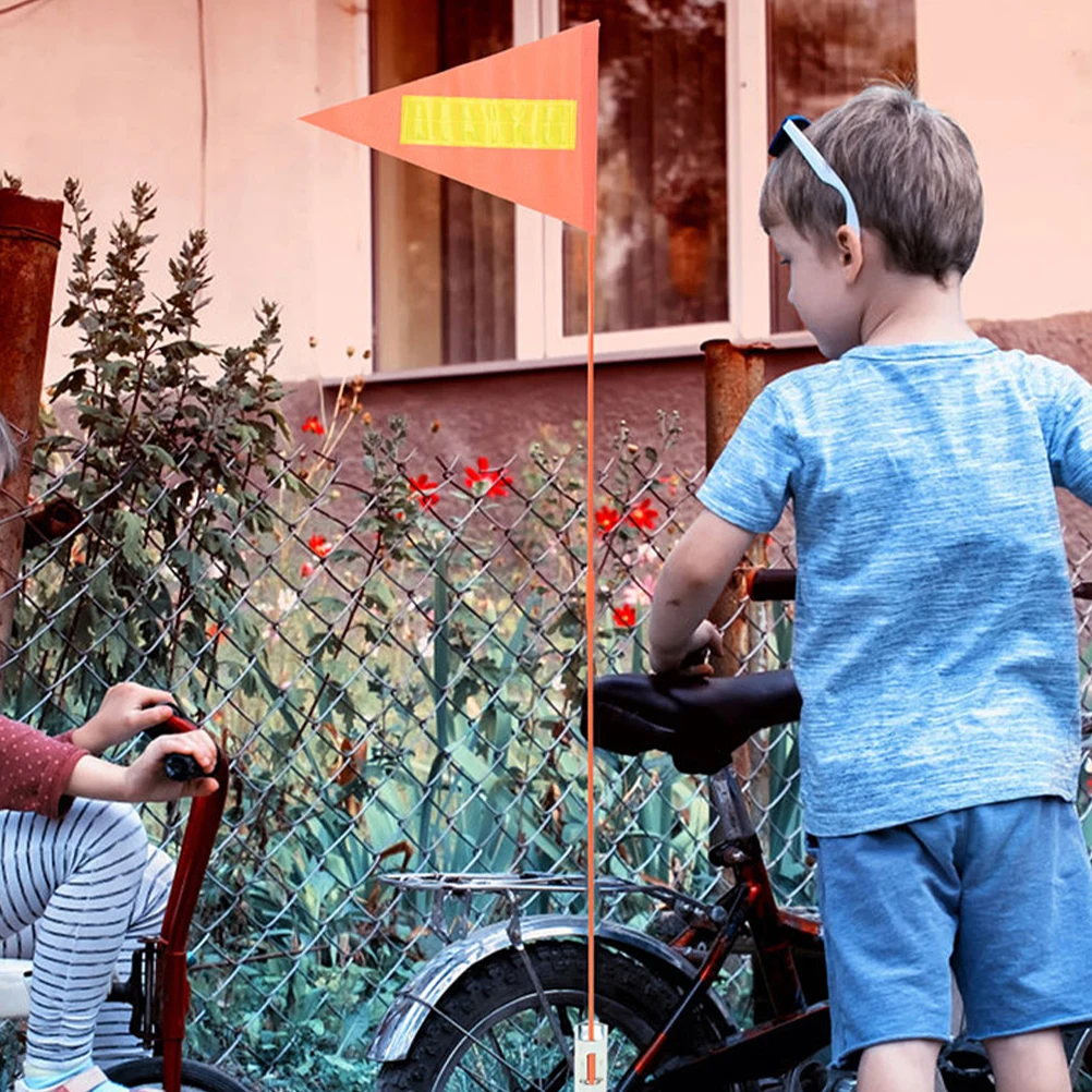 

4Pcs Reflective Warning Flags Durable Pvc Safety Cycling Accessories Riding Bicycle Mounting Flags Pennant Kids Bikes