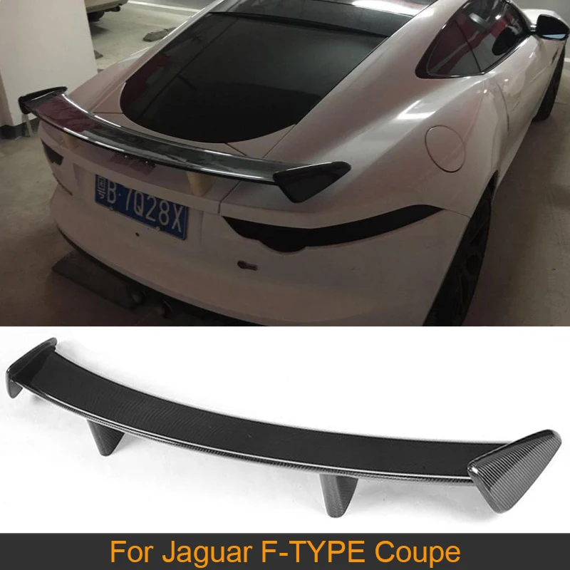 Carbon Fiber Rear Trunk Spoiler Wing For Jaguar F-TYPE Coupe R S SVR 400 Sport 2014-2018 Car Rear Trunk Lip Wing Spoiler FRP