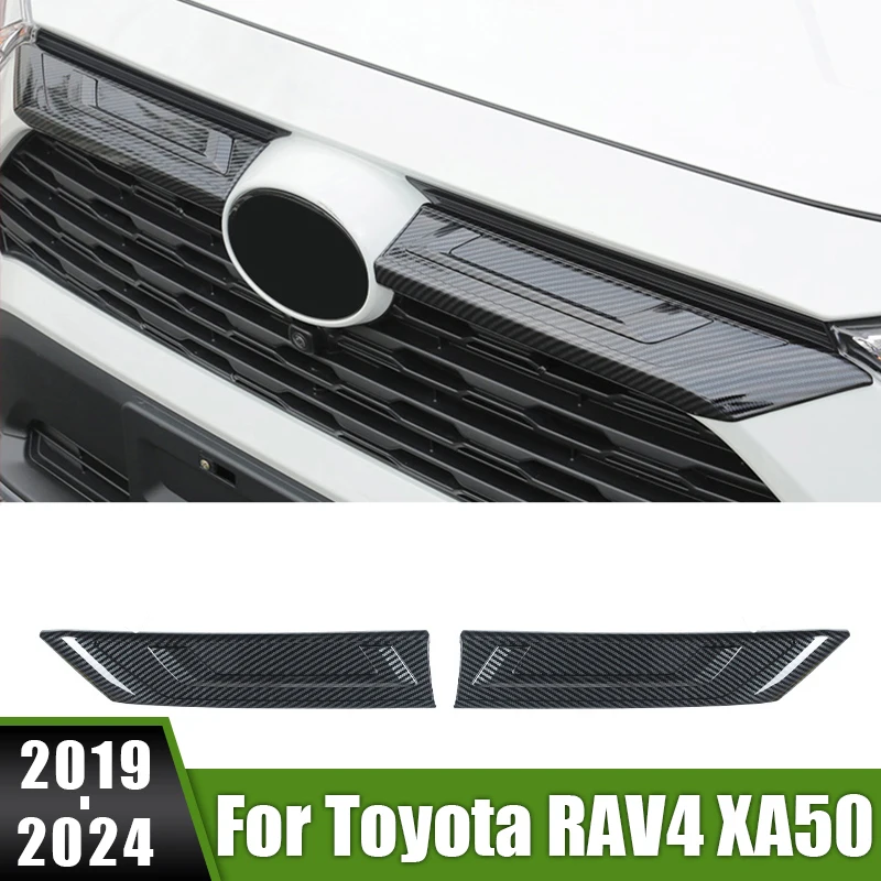 

For Toyota RAV4 XA50 RAV 4 Hybrid 2019 2020 2021 2022 2023 2024 Car Styling Front Upper Grille Grill Molding Trim Cover Sticker