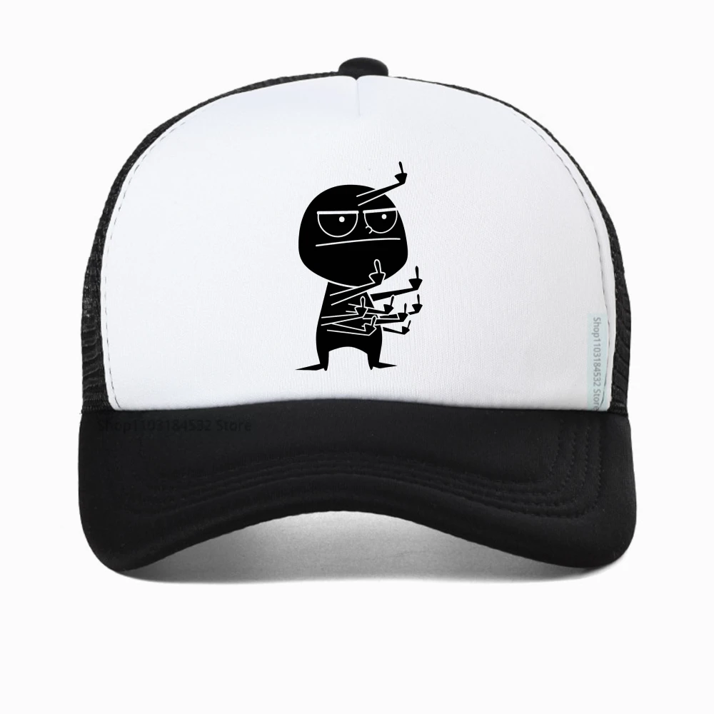 

Middle Finger Funny Maniac Printed Man cap Casual Fashion Harajuku Hip Hop baseball caps breathable sun hat mesh trucker hats