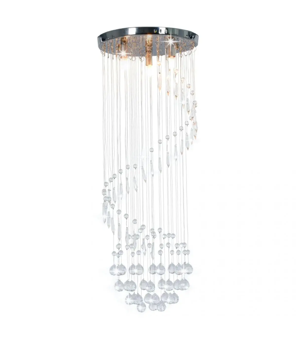 Chandeliers G9 silver crystal beaded ceiling lamp