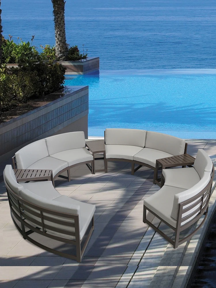 Sofa Courtyard Arc Aluminum Alloy Sun Protection Hotel B&B Sun Room Leisure Sofa Combination