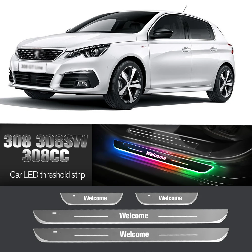 

Car Door Sill Light For Peugeot 308 SW CC 2007-2020 2015 2016 2022 Customized Logo LED Welcome Threshold Pedal Lamp Accessories