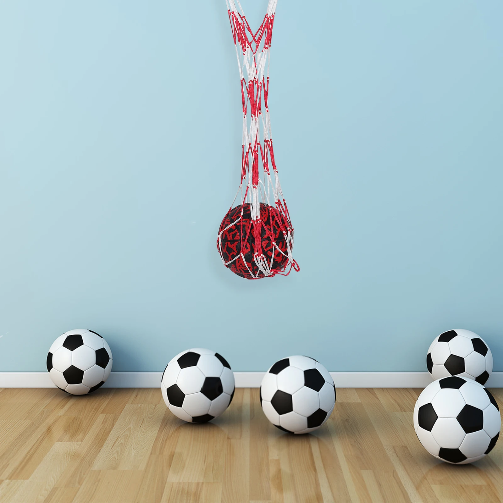 

1pcs Net Bag Large Capacity Basketball Soccer Mesh Container Gym Storage ganizer Portable Equipment Holder Sports Supply