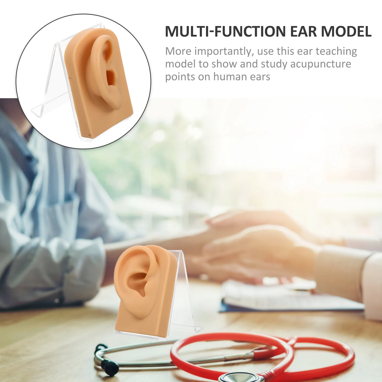 

1Set Soft Silicone Ear Decorative Fake Ear Earring Holder Multi-Function Professional Store Training Display Accessory