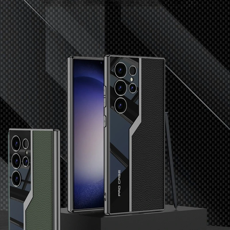 

Роскошный кожаный чехол, противоударный чехол для предотвращения падения, защитный мягкий чехол для Samsung Galaxy S23 Ultra, чехол для телефона