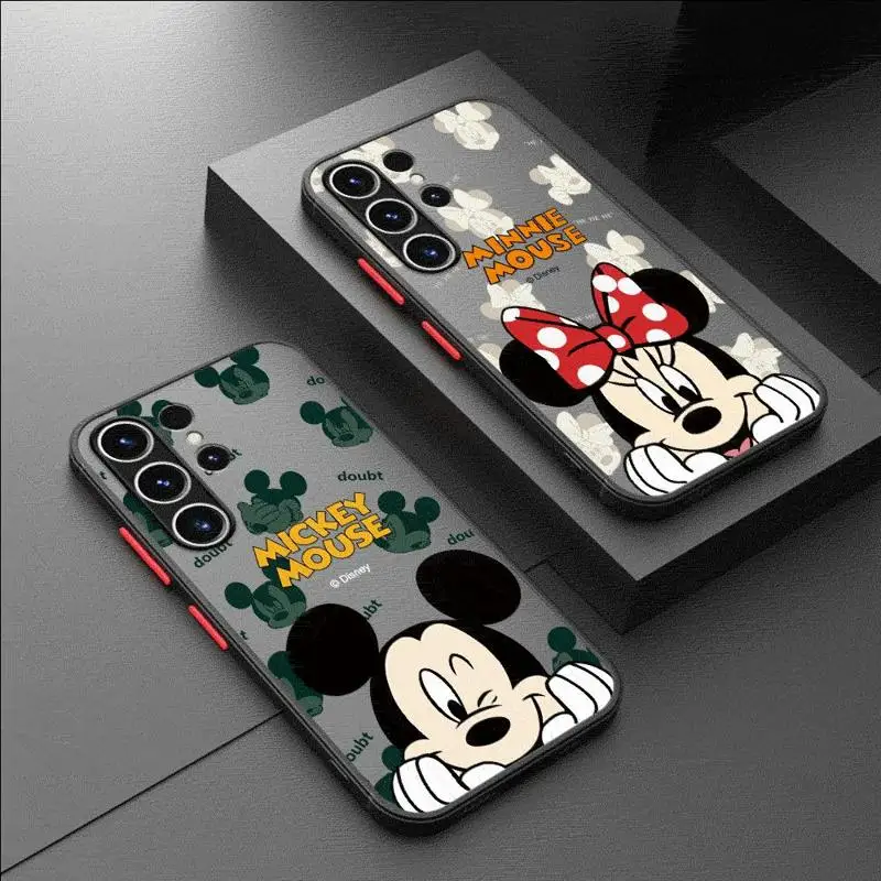 Disney Mickey Donald Daisy Matte Case For Samsung Galaxy S24 S22 S23 S20 S21 FE S10 Plus Capa Note 20 Ultra 10 Lite Phone Fundas