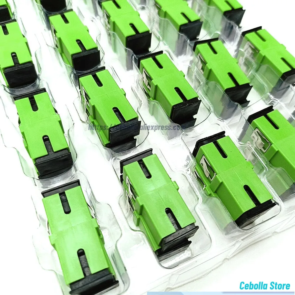 SC/APC UPC Connettore in fibra ottica monomodale Flangia Testa Accoppiatore Adattatore giunto quadrato Nessuna flangia in fibra ottica a orecchio