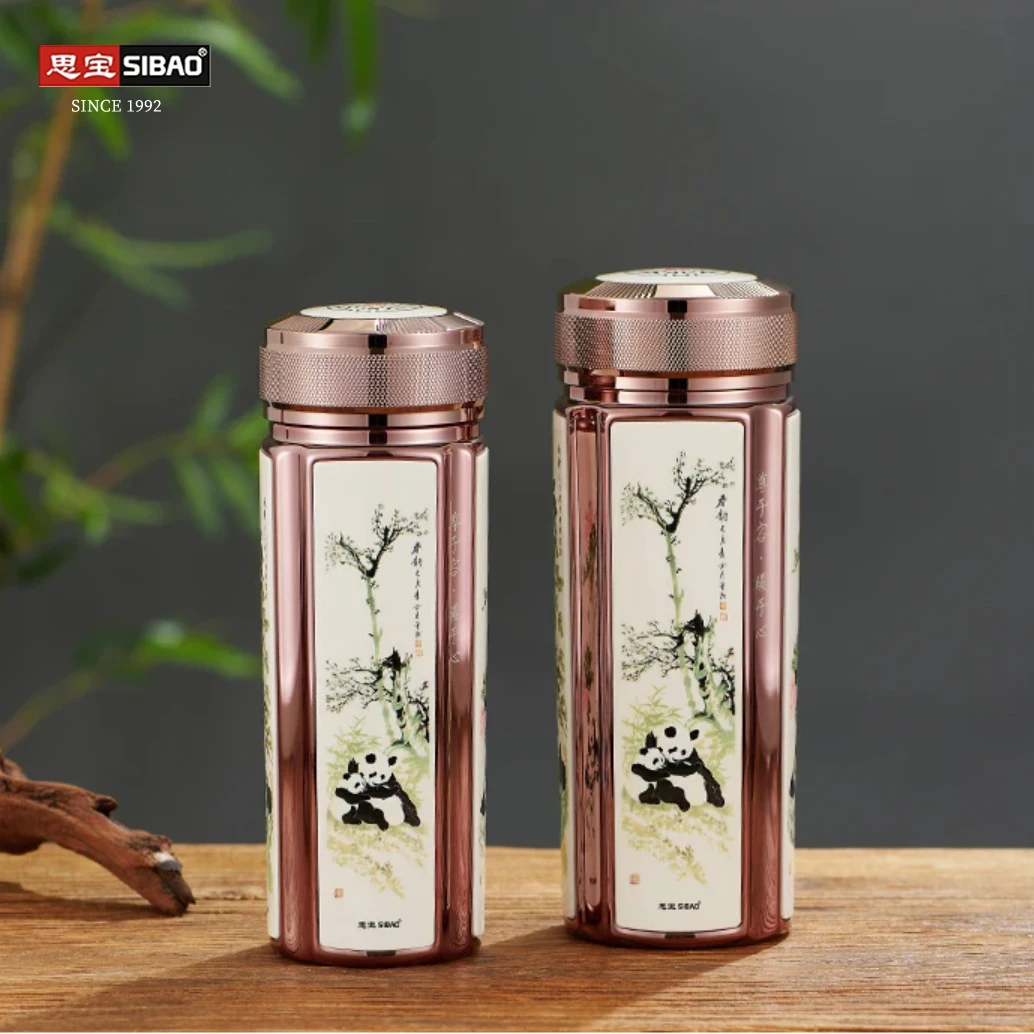 

Sibao Panda 350 мл Высококачественная термос из нержавеющей стали 304, изолированная бутылка для воды, вакуумный термос, роскошный рождественский подарок