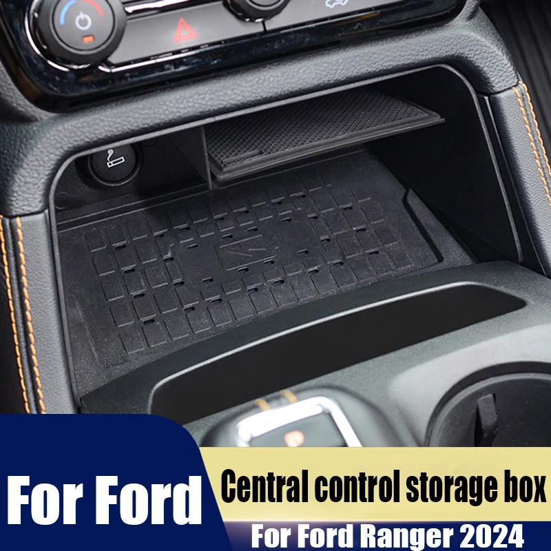 Caja de almacenamiento de control central de material ABS, accesorios de decoración interior de coche, especial para Ford Ranger 2024