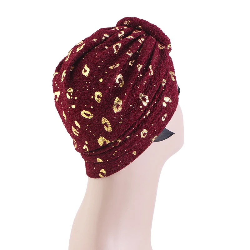 Neue Damen-Hijabs, Turban-Hüte, Pailletten-Kopftücher in Unifarben, Afrikanische Kopfwickel, Elastische Haabedeckung, Hochzeits-Party-Kopfbedeckung, Turban – Detail 5