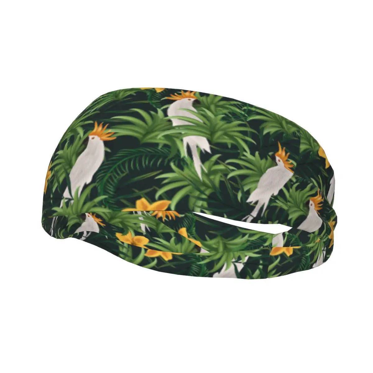 Headband Tropical Leaves Parrots Headwrap Hairband for Tennis Gym Fitness Headwear Hair Accessories