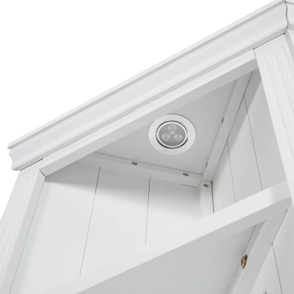 83.4"Tall Corner Shelf, 5 Tier Corner Bookcase with LED Light, Storage Standing Shelf Unit, Open Corner Plant Display Stand