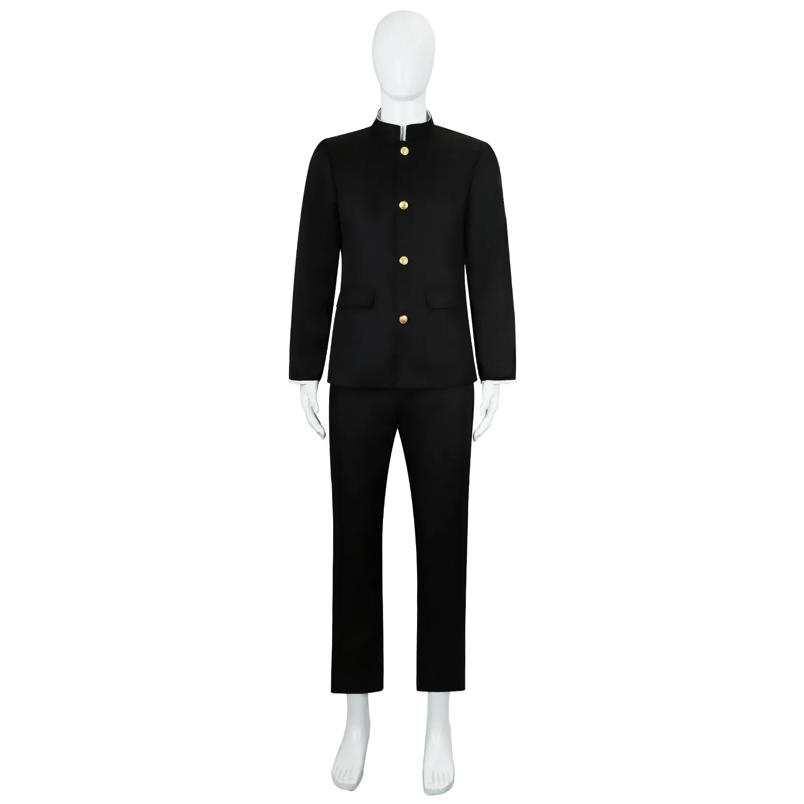 Ken Takakura Costume Cosplay Parrucca Anime Dandadan Okarun Uniforme scolastica Occhiali Giacca nera Pantaloni Gakuran Halloween Party Men
