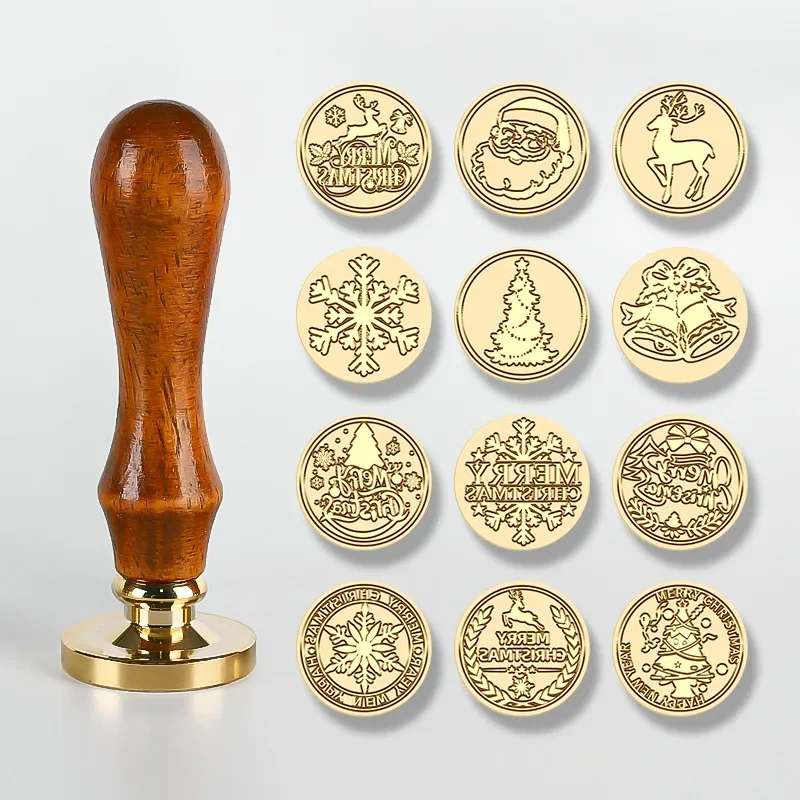 

Sealing Wax Stamp and Handle Vintage Christmas Stamps Personalized Wedding Stamp Craft Supplies Stamps for Card Making HCZ046