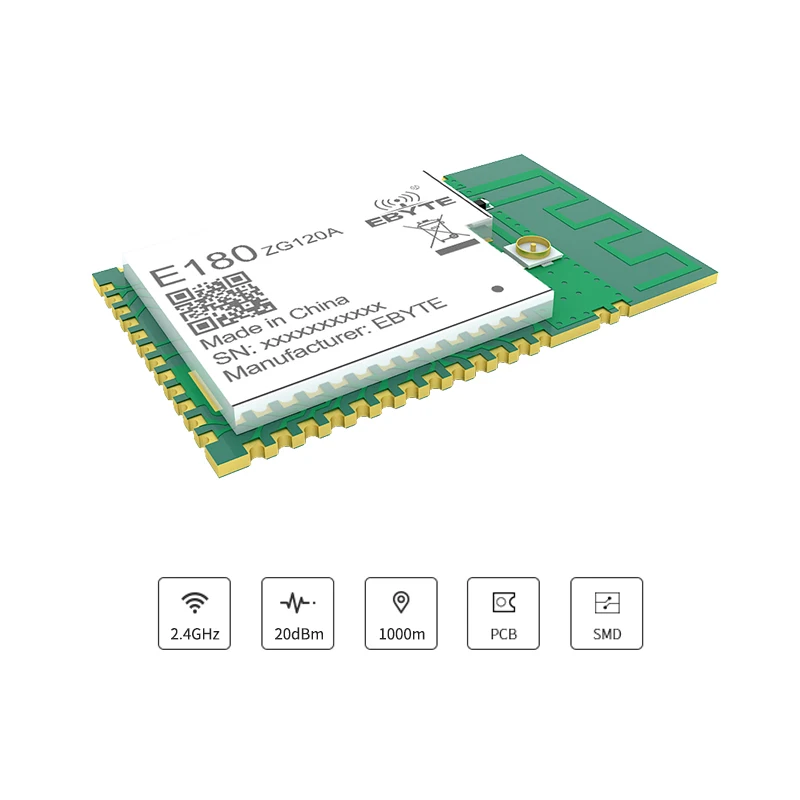 EFR32 Zigbee RF Module 2.40GHz 20dBm 1km COJXU E180-ZG120A Wireless Transceiver Transmitter Receiver PCB IPEX Antenna SMD