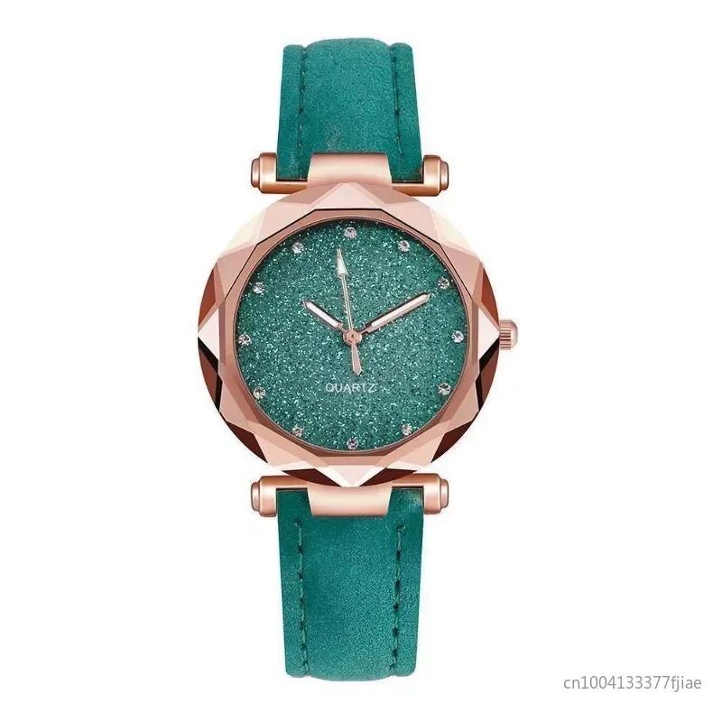 Women Fashion Korean Rhinestone Rose Gold Quartz Watch Female Belt Watch Women Watches Wristwatch Women Wristwatch