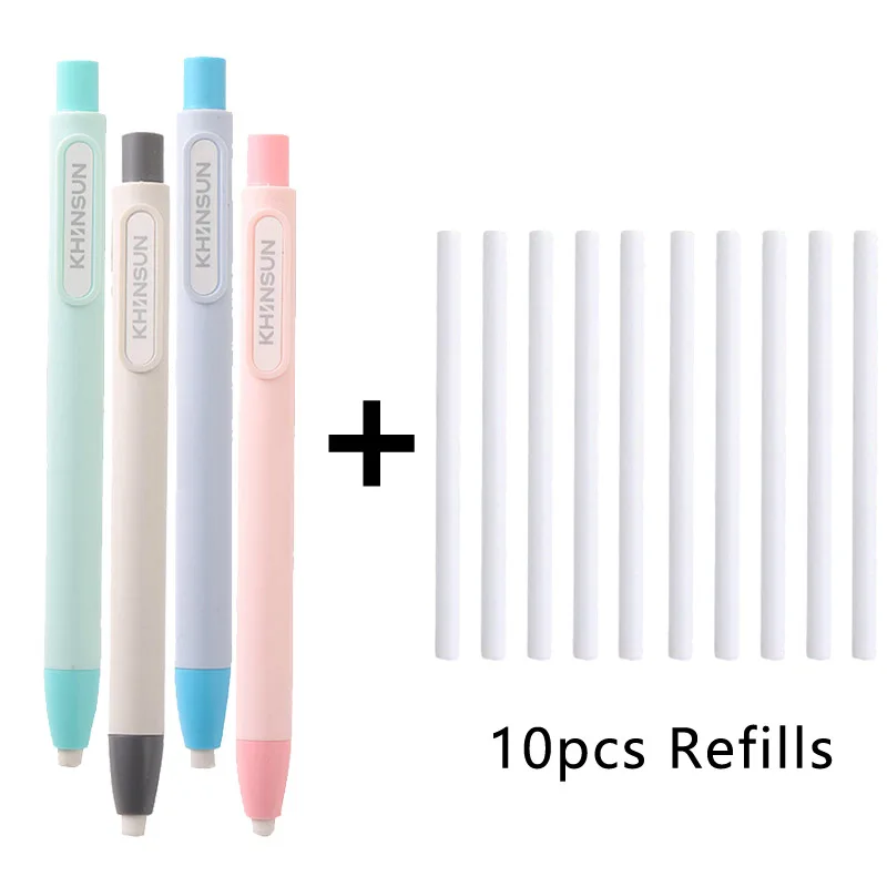 Borrador de Lápiz con Forma de Bolígrafo, Tipo Presión, Recambio de Núcleo Reemplazable, para Dibujar, Pintar, Escribir en la Escuela, Suministros de Papelería, Regalos