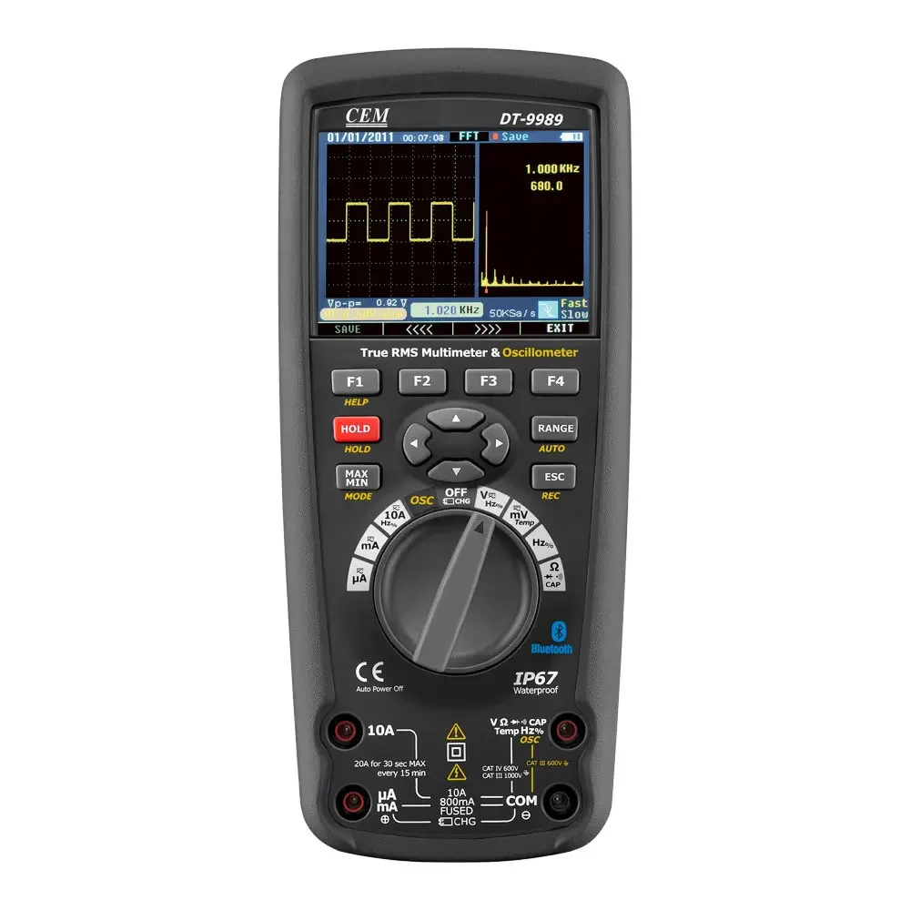 CEM DT-9989 Professional True RMS Industrial Digital Oscilloscope Multimeter Portable With TFT Color LCD Display