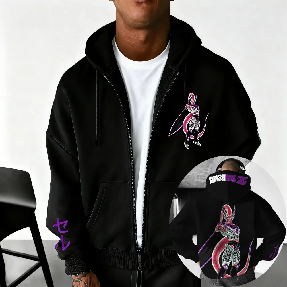 

Dragon Ball Men's And Women's Zipper Coat Hoodie Sweater Long-sleeved Jacket Cell Anime Spring And Autumn Oversized Top Winter