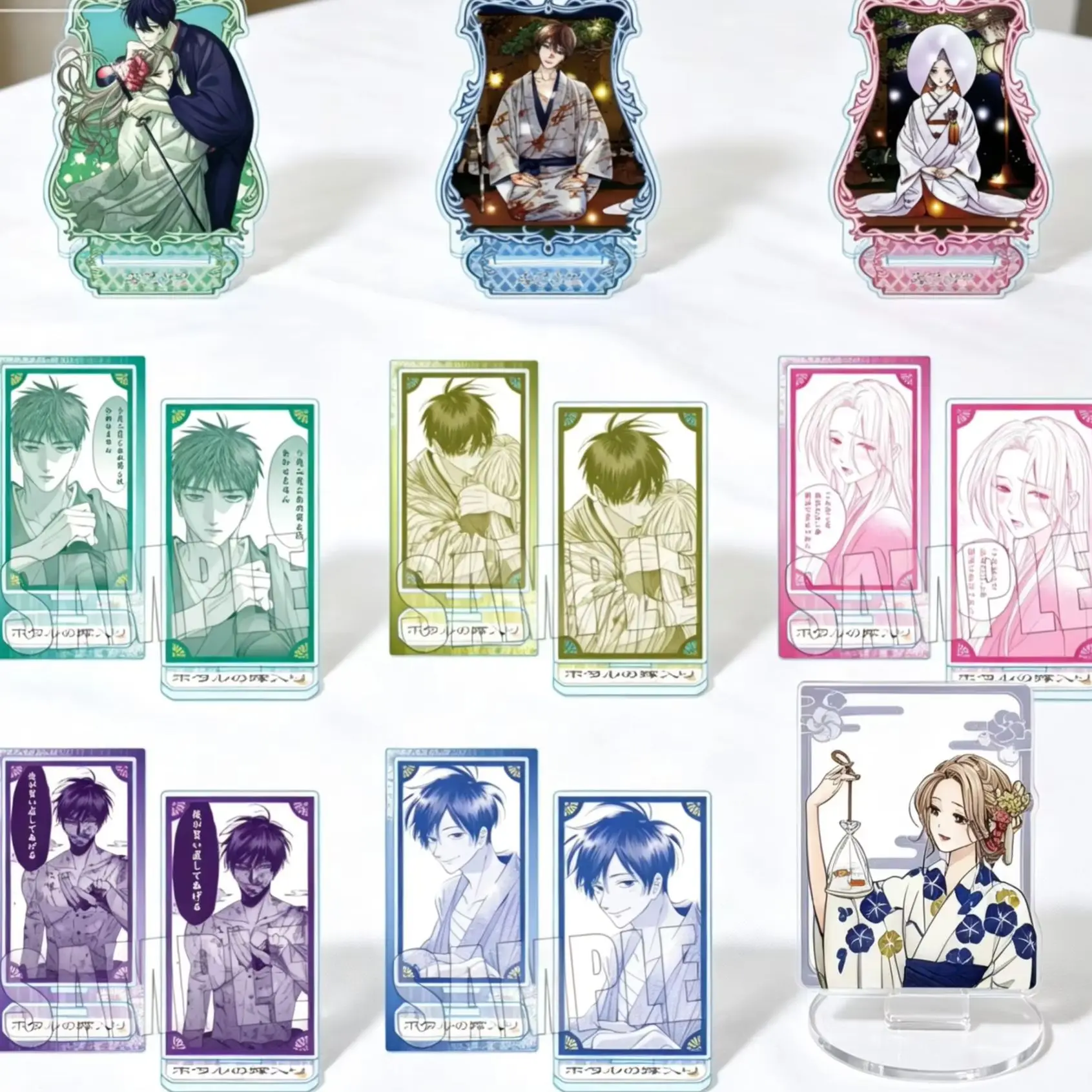 Anime Firefly Wedding Satoko Kirigaya Shinpei Goto Rectangle Acrylic Stand Model Plate Keychains Desktop Ornament