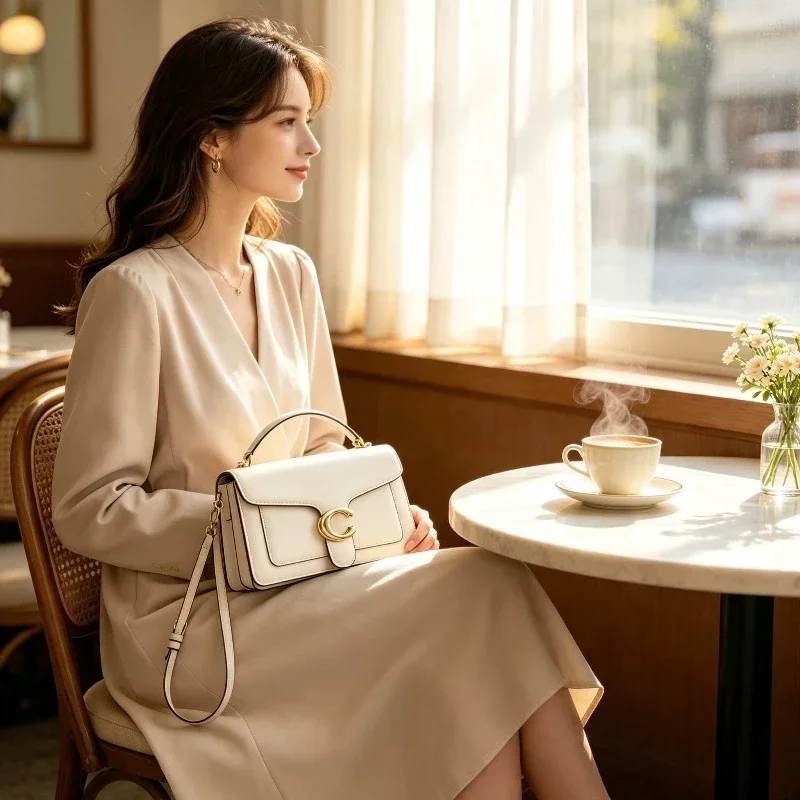 New Retro C-lock Metal Buckle Women Shoulder Bag, PU Leather Underarm Bag, 3-way Casual Commuter Messenger Handbag