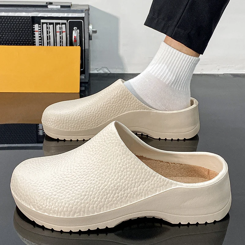 Men's Summer Slippers Oil-resistant Chef  Non-slip Shoes Kitchen Shoes For Men Nurse Work Shoe Casual EVA Lightweight Soft Clogs