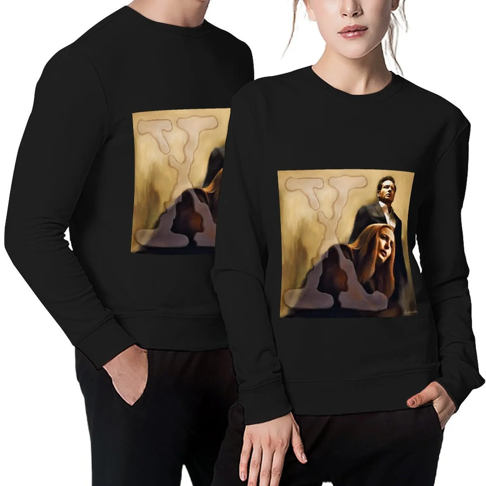 

The X-Files Poster in oli colors Pullover graphic t shirts men korean autumn clothes men wear korean clothes sweatshirt men