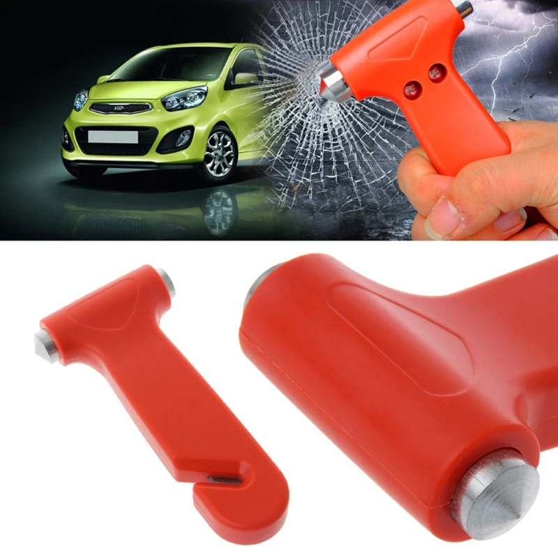 2 In 1 Car Emergency Safety Escape Hammer Glass Window Breaker Belt Cutter Tool Glass Lifesaving First Aid kit