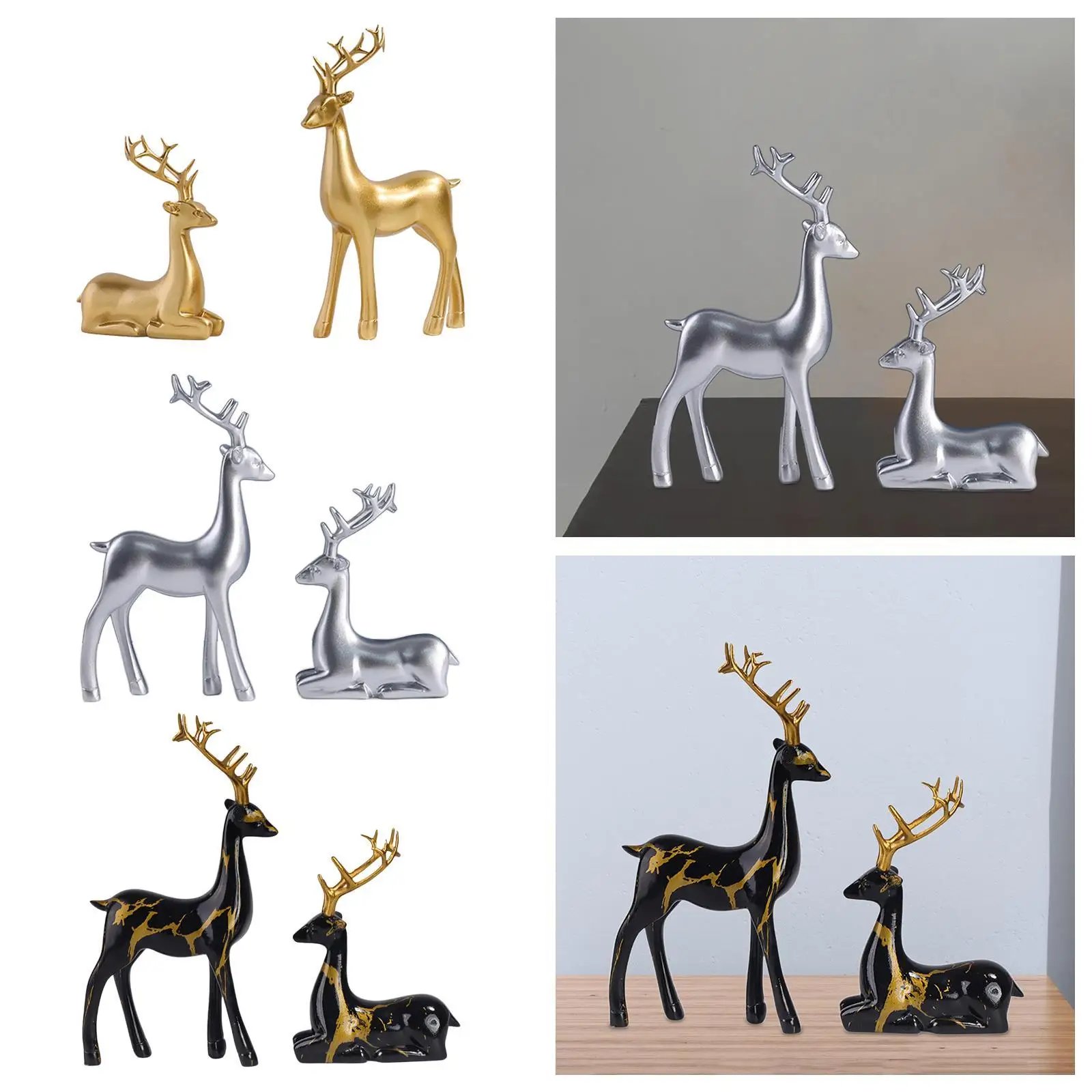 Reindeer Statue Creative Ornaments Deer Figurine for Bookshelf Desktop Decor