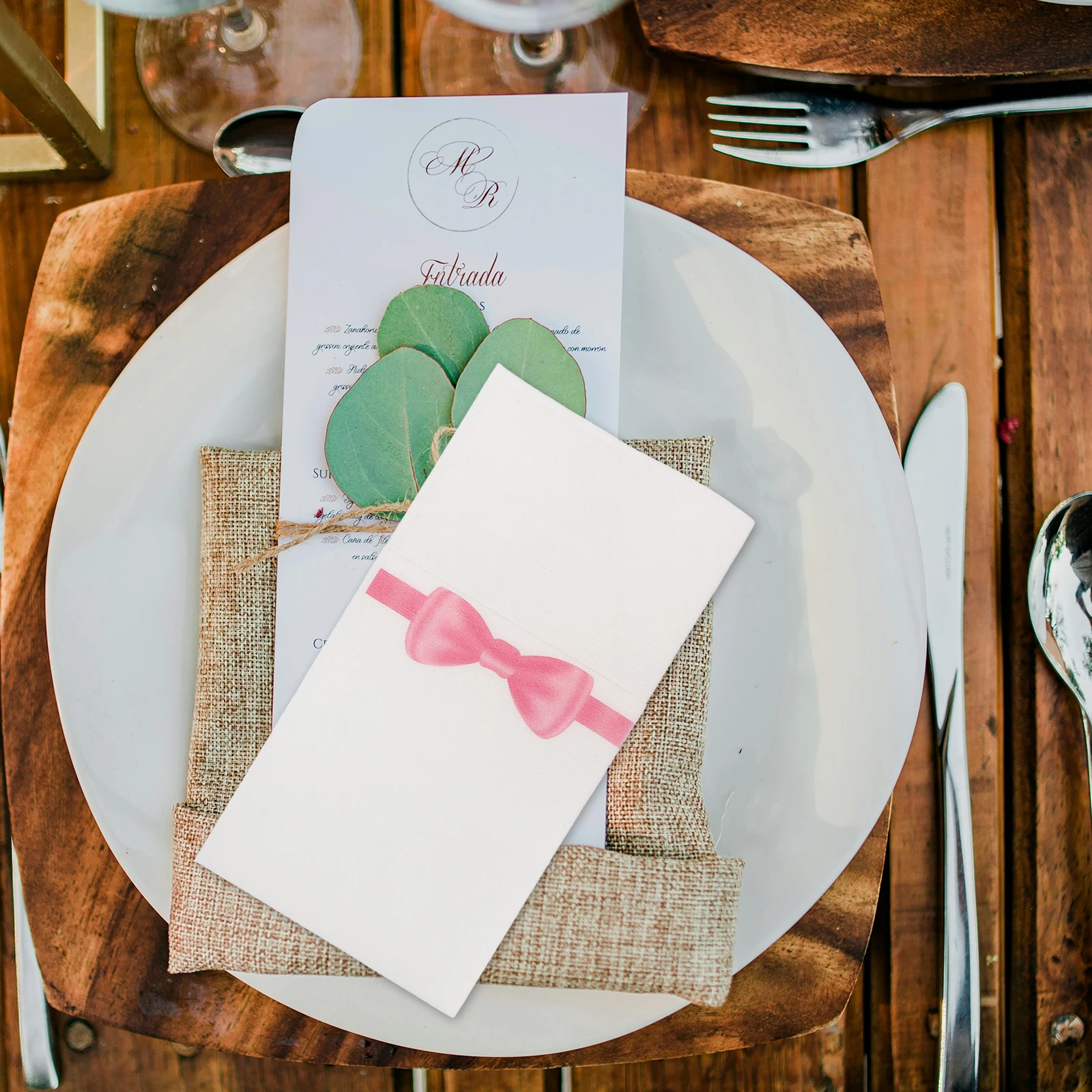 

50pcs 40x40cm Disposable Knife Fork Pad Napkins Deep Pink Birthday Party Dinner Pockets Cutlery Paper Tableware Protection