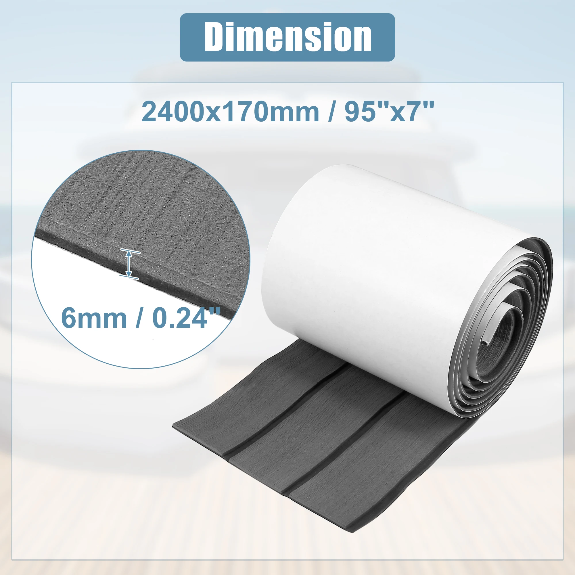 NONE X autohaux eva faux teak decking blatt matte rutsch fest selbst klebend für boot yacht marine rv boden teppich 2400x57mm x mm 4